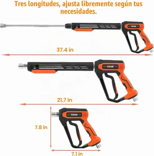 Vista 6 de FIXFANS Manguera de lavado a presión - Kit de pistola de lavado a presión