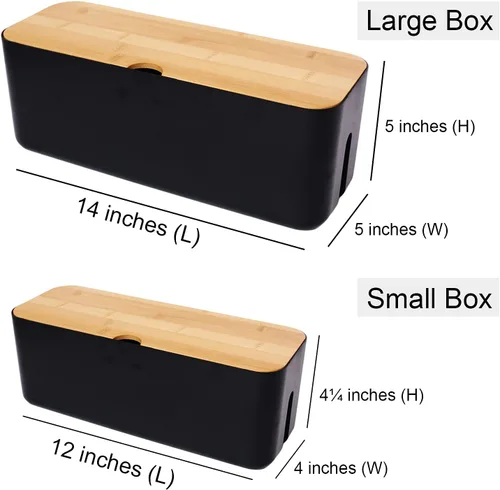Vista 3 de Juego de Cajas de Gestión de Cables Changsuo, Cajas Organizadoras de Cables para Extensión de Cables, Tira de Alimentación, Protector Contra
