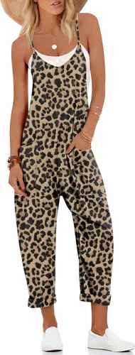 Vista 10 de Ekouaer Overol sin mangas para mujer, overol casual de verano 2-Verde Armada (ArmyGreen)