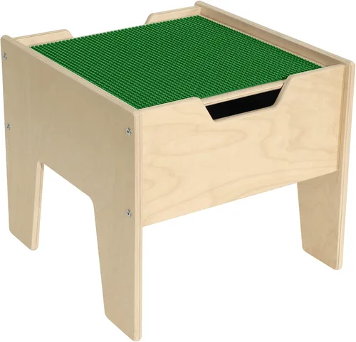 Vista 11 de Contender C991300-B - Mesa de actividades 2-N-1 con parte superior compatible con Lego azul para niños pequeños y preescolares