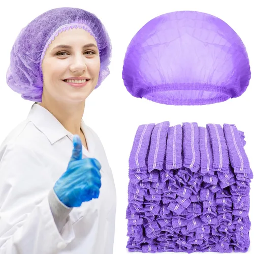 Vista 9 de Yahenda 500 gorras desechables Bouffant a granel para el cabello, redecillas elásticas para el polvo, para servicio de alimentos, enfermeras Negro
