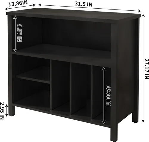 Vista 3 de Soporte para tocadiscos, gabinete de almacenamiento de discos de vinilo de mediados de siglo, soporte para tocadiscos de 3 niveles, soporte
