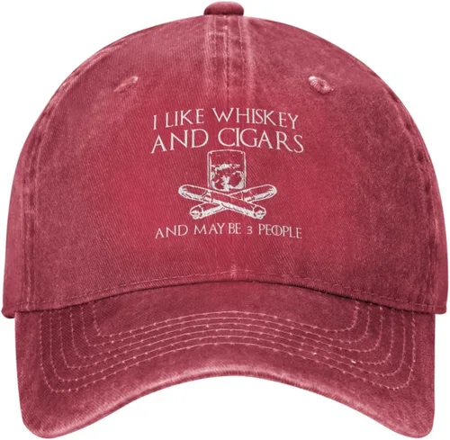 Vista 72 de Philysonic Funny Hat I Like Whisky and Cigars and Maybe 3 People Sombreros para Hombres Gorras de Béisbol Gorras Ajustables