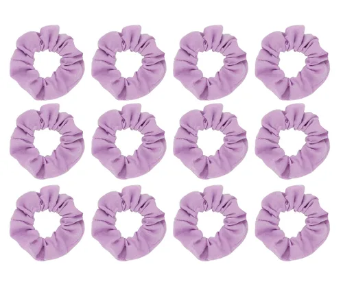 Vista 13 de Coleteros de algodón para el cabello, de un solo jersey, color sólido, ligas elásticas para el cabello para mujer, accesorios (beige)