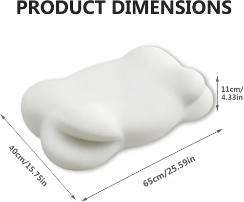 Vista 7 de Almohada Cloud de espuma viscoelástica ergonómica para el cuello cervical con funda de almohada transpirable, diseño ajustable de doble altura