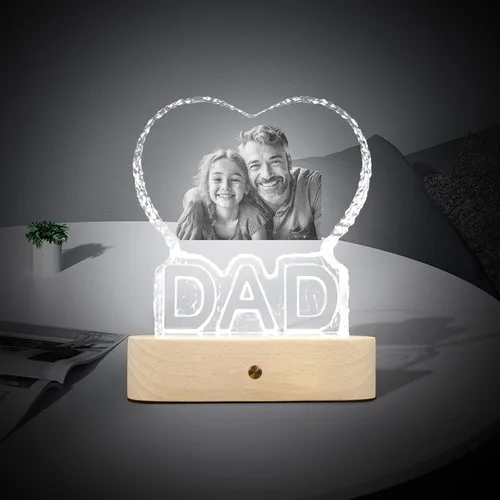 Vista 7 de Foto de cristal 3D personalizada, marco de fotos personalizado con luz nocturna de cristal 3D, el mejor regalo para parejas, amor, mujeres, hombres