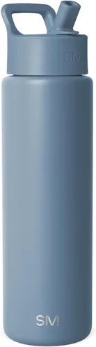 Vista 12 de Simple Modern botella de agua con tapa con pajita, termo de acero inoxidable con aislamiento al vacío, reutilizable, sin BPA, sin fugas