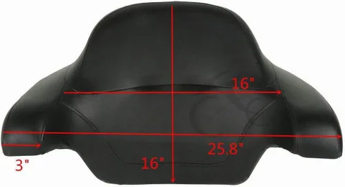 Vista 7 de Respaldo de Maletero de Equipaje King Tour Negro Brillante con Placa de Rack de Montaje Compatible con Harley Modelos Touring 2014-2025 Road Glide