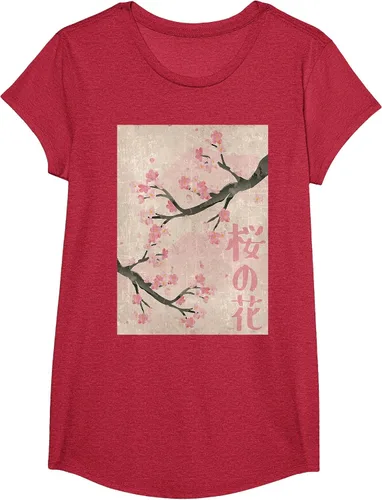 Vista 94 de Cherry Blossom Japanese Vintage Woodblock Japan Pink Sakura T-Shirt Asphalt Grey