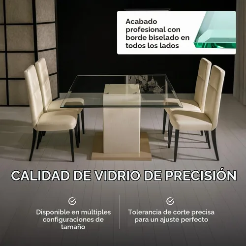 Vista 3 de Fab Glass and Mirror Mesa rectangular de vidrio de 24 x 36 pulgadas, repuesto de vidrio templado transparente, borde biselado de 3/8 pulgadas