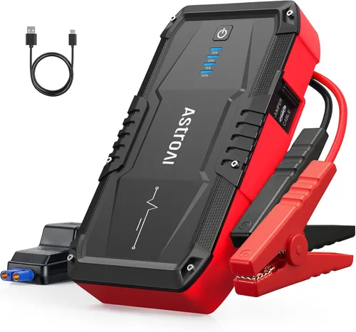 Vista 16 de AstroAI S8 Ultra 4000A arrancador de coche, caja de salto hasta todos los motores de gasolina y diésel de 12L, banco de energía portátil de 12 V