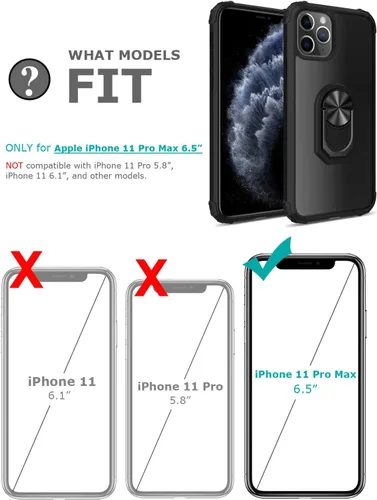 Vista 7 de Funda con función atril para iPhone 11 Pro Max de 6.5 pulgadas (2019), funda transparente de protección contra caídas, carcasa delgada