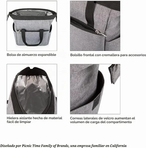 Vista 6 de PICNIC TIME DC Comics Batman Bat-Signal On The Go Bolsa de Almuerzo, Lonchera Enfriadora Suave, Bolsa de Almuerzo Aislada, (Negro)