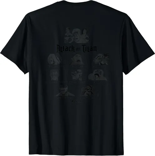 Vista 2 de Attack on Titan Season 4 Camiseta Grid Images, Negro