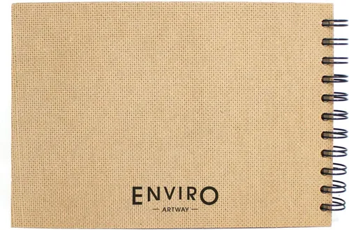 Vista 3 de Artway Enviro - Cuaderno de bocetos A5 encuadernado en espiral - Paisaje - 70 caras/35 páginas de papel de dibujo reciclado de 6.00 oz/m² - Cuaderno