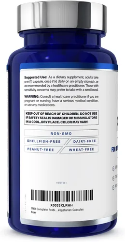Vista 9 de 1MD Nutrition Probióticos completos Platino, con prebióticos y probióticos para la salud digestiva, suplemento probiótico para mujeres y hombres