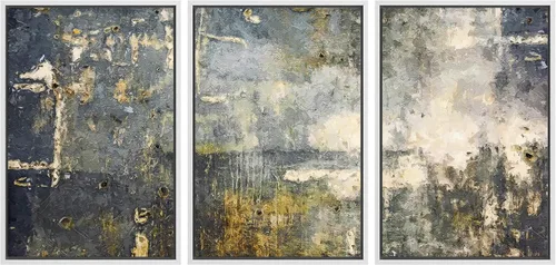 Vista 43 de wall26 Lienzo enmarcado para pared, juego de arte de acuarela pastel, paisaje rural, ilustraciones con formas abstractas, arte moderno, decorativo