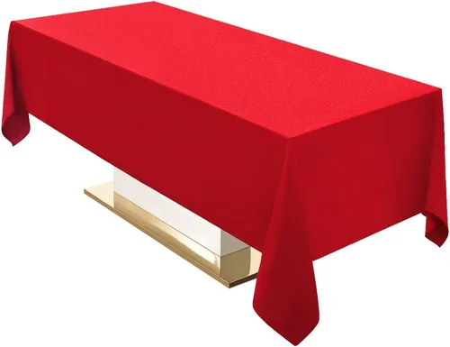 Vista 13 de Surmente Mantel rectangular de poliéster de 60 x 102 pulgadas para bodas, banquetes o restaurantes (negro, paquete de 2)