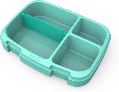 Vista 5 de Bentgo Fresh Tray (Aqua) con cubierta transparente, reutilizable, sin BPA, recipiente de preparación de comidas de 4 compartimentos con control