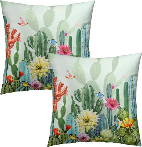 Vista 82 de Giwawa Juego de 2 fundas de almohada decorativas con diseño floral de girasol de 16 x 16 pulgadas, fundas de cojín decorativas para el hogar, sofá