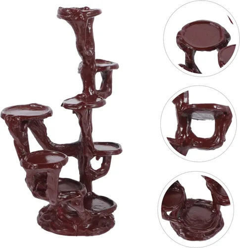 Vista 3 de Yardwe Elegante soporte de planta de resina elevada para maceta, base estable para soporte de bonsái de resina