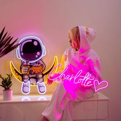 Vista 2 de Letrero de neón personalizado con nombre LED personalizable para decoración de pared, letrero de nombre personalizado para dormitorio, boda, fiesta