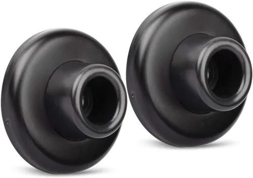 Vista 8 de Tope de Puerta de Pared Cóncavo Negro – Cubierta de Acero Inoxidable de 2-1/2" de Diámetro Exterior con Tope de Goma Negro de 1-1/8" – Fácil