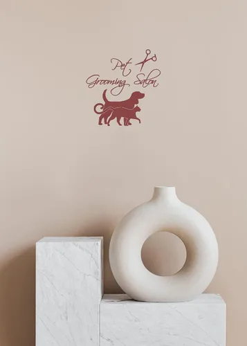 Vista 2 de Wall Decals Dog Cat Accessories Vinyl Decal Pet Grooming Salon Sticker Pet Shop Puppy Pets Animals Home Art Kids Nursery Decor Interior Design KT171