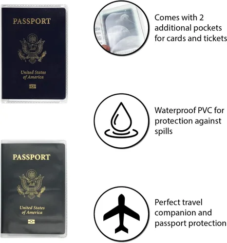 Vista 2 de Cubiertas de plástico para pasaporte, Escarchado, Cartera de viaje