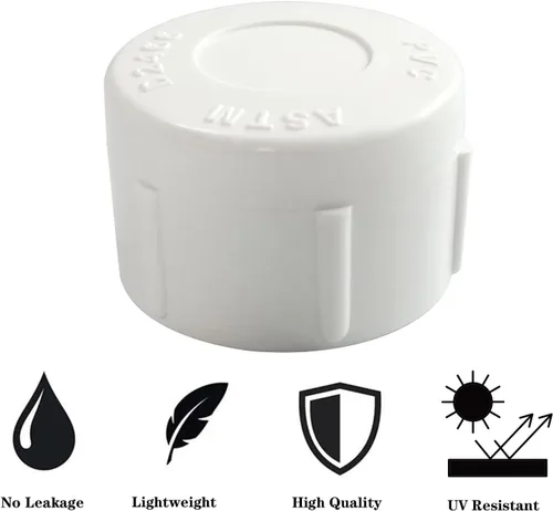 Vista 4 de Adaptador de tubo de PVC de 1/2 pulgada con tapón de rosca hembra, adaptador de tubo de acoplamiento, rosca NPT para tubería de alcantarillado