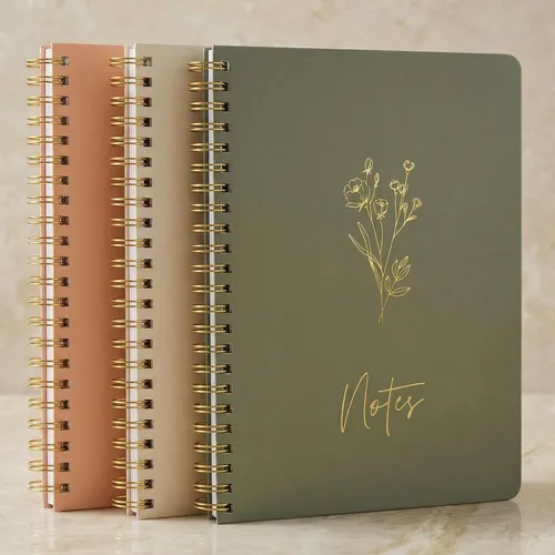 Vista 10 de ZICOTO Set de 3 Cuadernos de Espiral Estéticos para Mujeres - Lindo Diario/Cuaderno de 7x5 con Páginas Rayadas de Regla Universitaria - Suministros