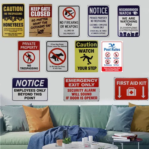 Vista 7 de Cartel divertido mensaje de caca de perro, con texto en inglés «Leave Your Address, My Dog Can Poop in Your Yard», letrero de metal para exteriores
