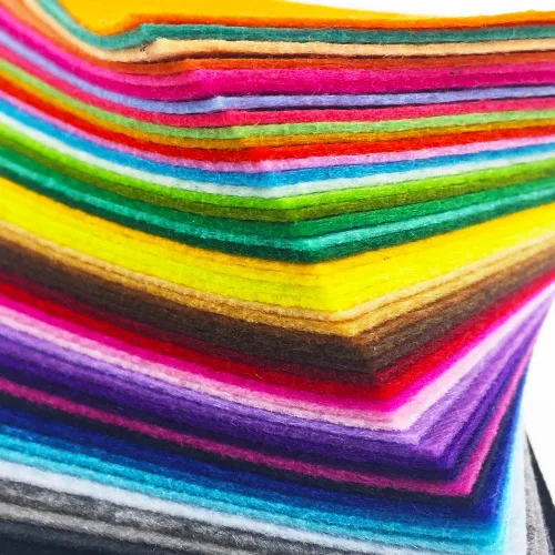Vista 11 de flic-flac 44 hojas de tela de fieltro de colores surtidos de 6 x 6 pulgadas (5.9 x 5.9 in), diseño de retazos, costura de bricolaje, manualidades