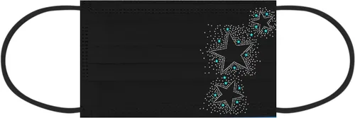 Vista 4 de Paquete de 50 mascarillas desechables para mujer, diseño de estrellas, mariposa, vacaciones, cuidado de la piel para adultos, transpirable, filtro