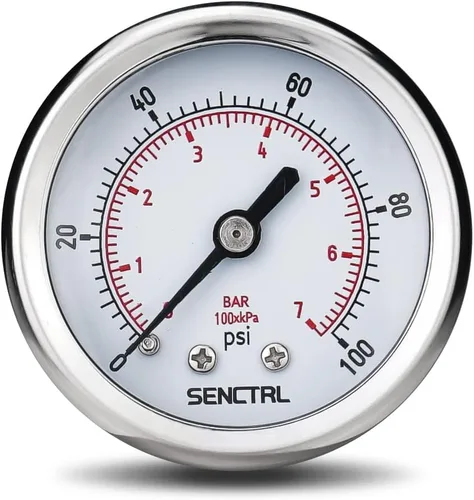 Vista 19 de SENCTRL - Medidor de presión de vacío de 30inHg, esfera de 2", NPT de 1/8, montaje inferior, estuche de acero inoxidable, resistente al agua