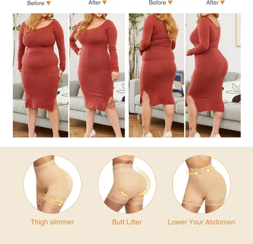 Vista 2 de FeelinGirl Butt Lifter Panties Hip Enhancer Shapewear Tummy Control Body Shaper Faja Shorts