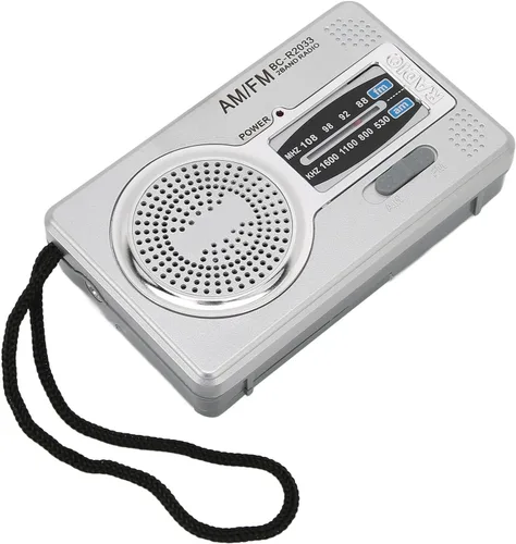 Vista 9 de Radio portátil, radio de bolsillo AM FM, funciona con pilas, altavoz premium, conector para auriculares, adecuado para regalos, ancianos, familia