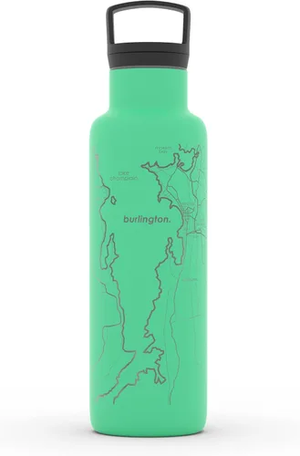 Vista 15 de Well Told Botella de agua aislada con mapa de Washington DC grabado, botella de acero inoxidable grabada (21 onzas, blanco) botella aislada de mapa
