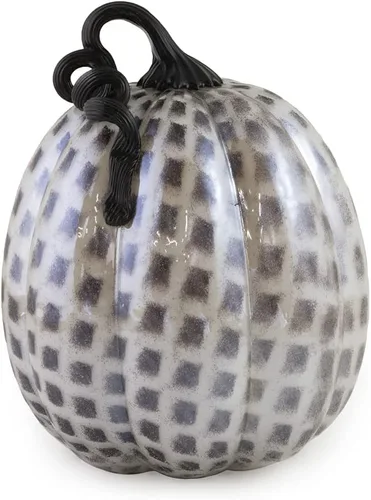 Vista 9 de Boston International Calabaza decorativa de vidrio de mesa, pequeña, moteada