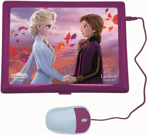 Vista 3 de Lexibook Disney Frozen 2 - Portátil educativo y bilingüe alemán/inglés - Juguete para niñas con 124 actividades para aprender, jugar juegos y música