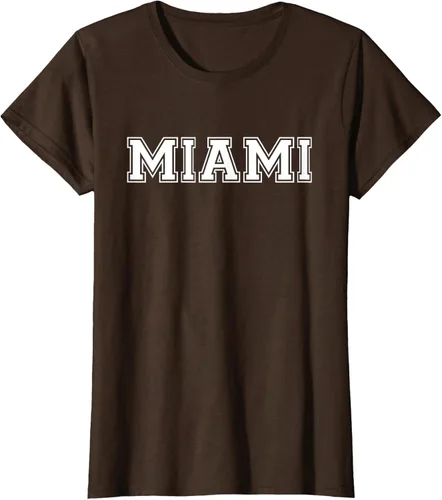 Vista 18 de Camiseta de regalo deportiva estilo universitario Miami Florida, Negro, S