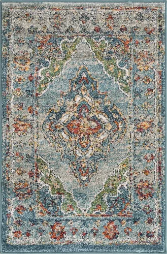 Vista 2 de Unique Loom Isabella Collection - Alfombra de área - Rossellini (2 x 3 pies, rectangular, azul/beige)