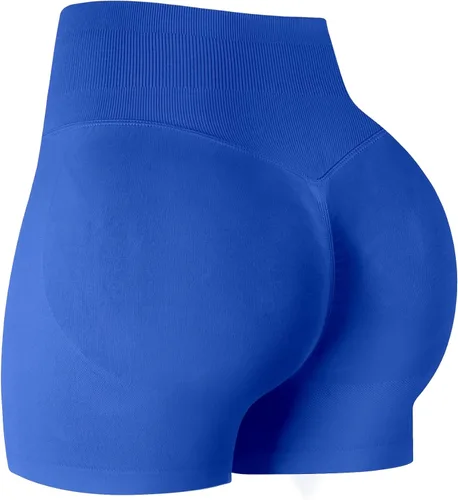 Vista 10 de ATHVOTAR Pantalones cortos de gimnasio para entrenamiento para mujeres, cintura alta sin costuras que levantan y fruncen los glúteos, pantalones