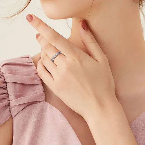 Vista 3 de Anillo giratorio de plata de ley 925 para hombres y mujeres, anillos para aliviar la ansiedad y el estrés y TDAH, anillos para autismo con mensaje