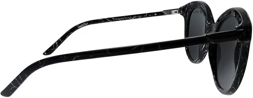 Vista 3 de Prada PR 02YS 03Y5S0 Gafas de sol redondas de plástico negro lente gris