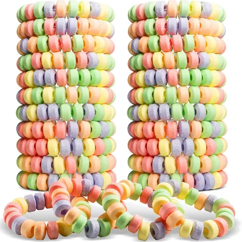 Vista 10 de Pulseras de caramelo – Estuche a granel 864 piezas, envueltas individualmente, pulseras de joyería de caramelo de 2.5 pulgadas, elásticas