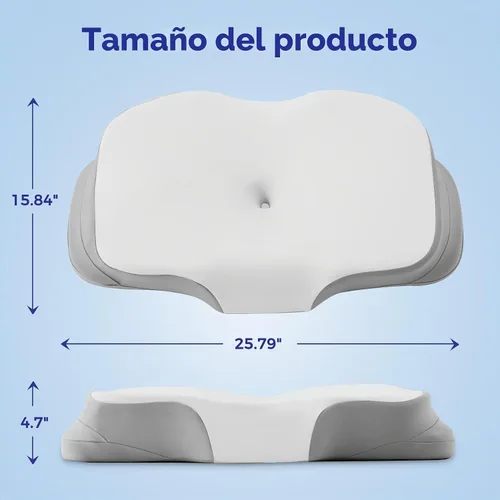 Vista 7 de Almohada cervical cervical para dormir, almohada ergonómica para dormir de lado, almohadas de espuma viscoelástica para aliviar el dolor de cuello