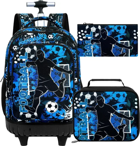 Vista 19 de Mochila con ruedas para mujeres, niñas, mochila escolar Crisantemo Negro