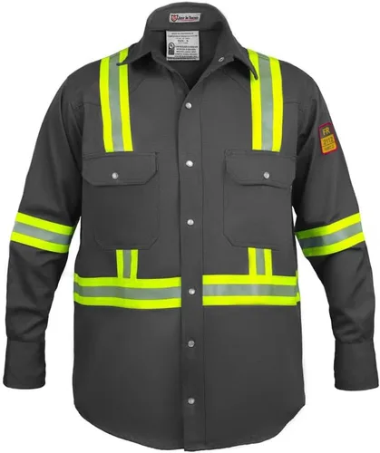 Vista 9 de Camisa Hi Vis de alta visibilidad FR resistente al fuego - 88% C/12% N - 7oz Azul marino