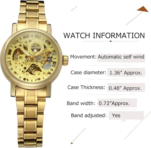 Vista 6 de Sweetbless Reloj de pulsera analógico para mujer con cuerda automática